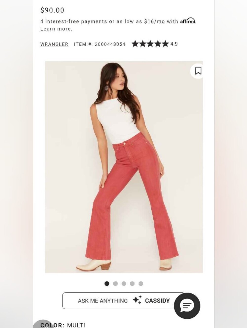 Wrangler X Lainey Wilson High Rise Slim Flare Denim Jeans